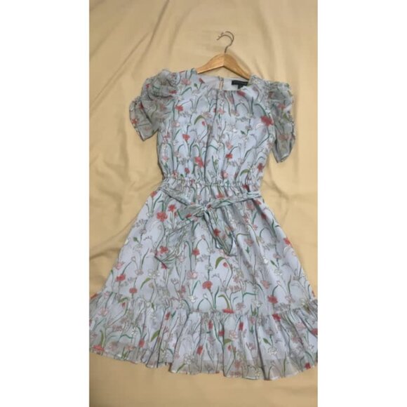 BANANA REPUBLIC Floral Puff-Sleeve Dress SIZE PETITE 00 GOOD AS NEW - Picture 12 of 12